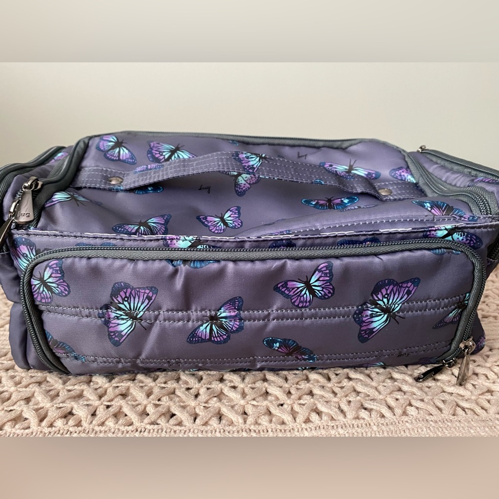 Lug Trolley XL, Butterfly Grey, Lots of Pockets, Cosmetic Case, Travel, Toiletry